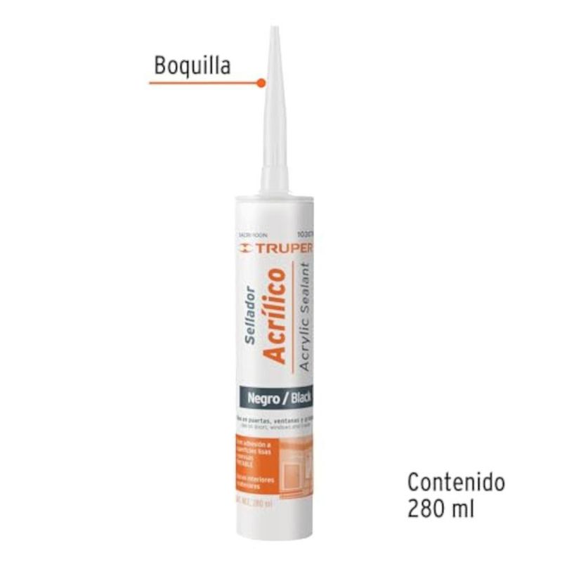 Sellador Acrílico Color Negro de 280 Ml