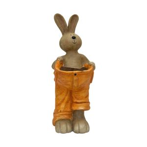 Figura Decorativa Conejo con Pantalón Naranja
