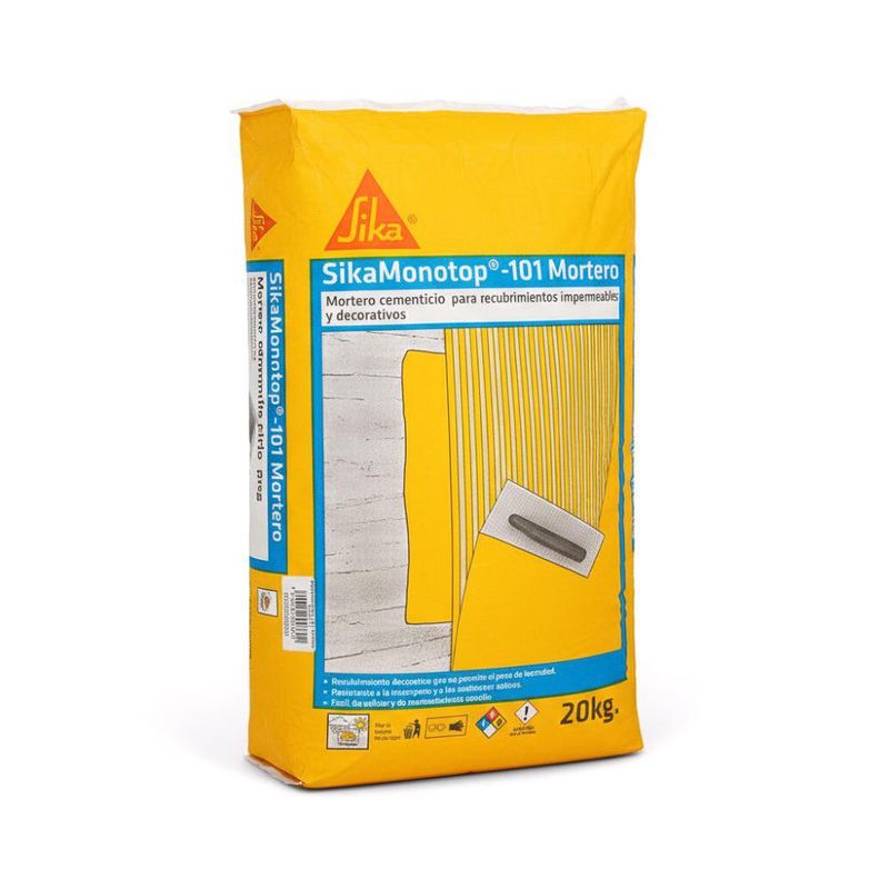 Mortero Impermeable Monotop 101 Color Gris de 20 Kg
