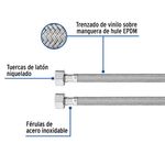 Manguera Trenzada con Vinilo para Lavamanos 1/2 Plg x 1/2 Plg 40 Cm