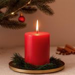 Vela Cilíndrica Roja Decorativa para Navidad