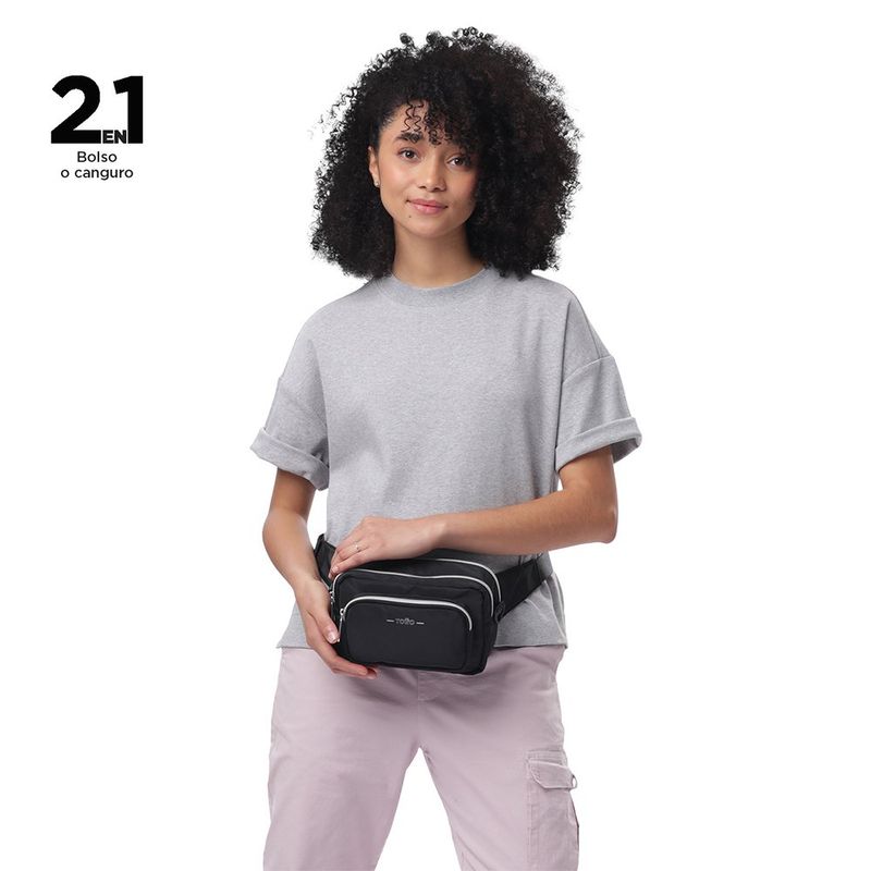 Bolso Cruzado Negro Crossbody Pequeño Rectangular