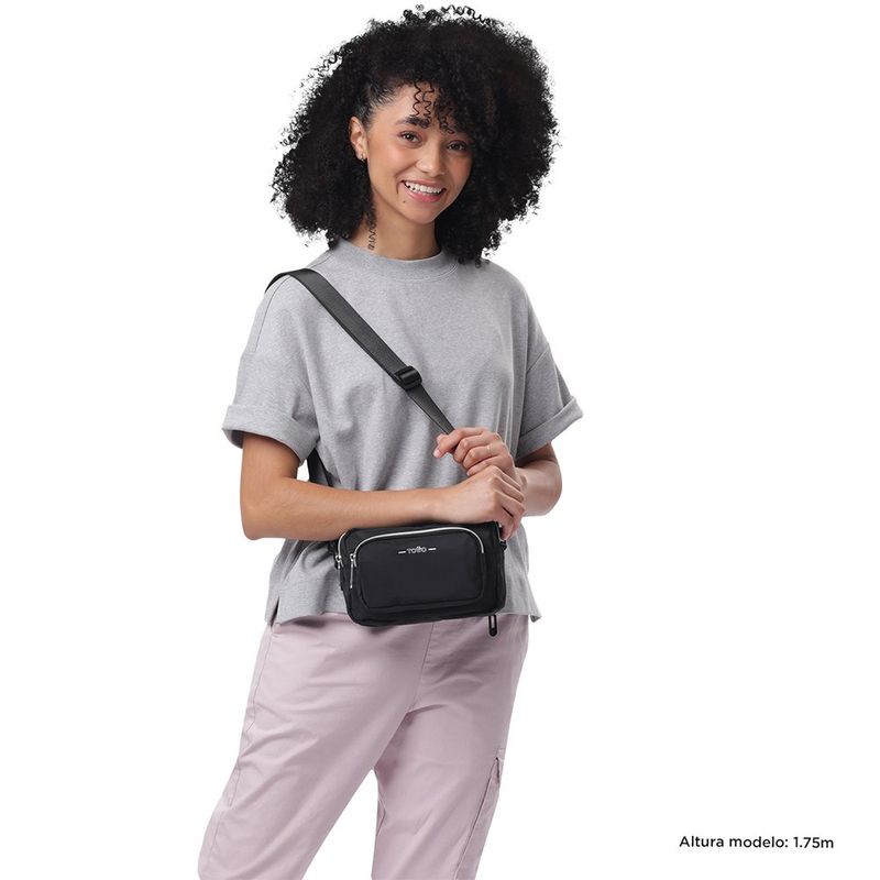 Bolso Cruzado Negro Crossbody Pequeño Rectangular