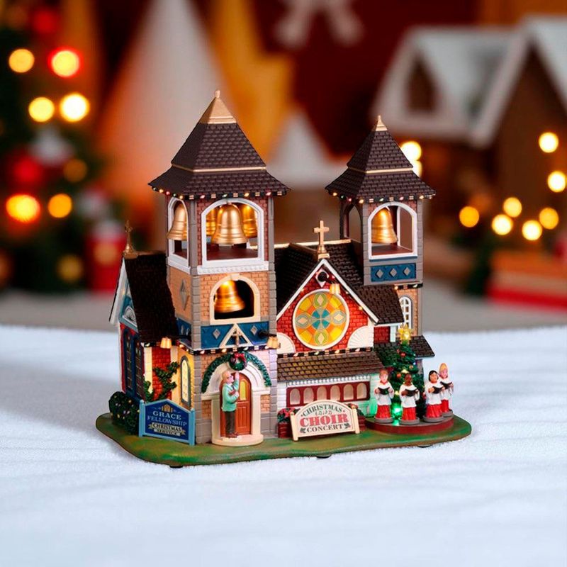 Campanas de Navidad con Luces y Movimientos para Villa Navideña