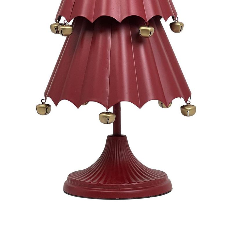 Árbol Decorativo Navideño Rojo con Esferas Doradas