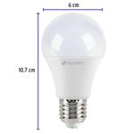 Bombilla LED A19 Base E27 de 9W Luz Fría 4 Unidades