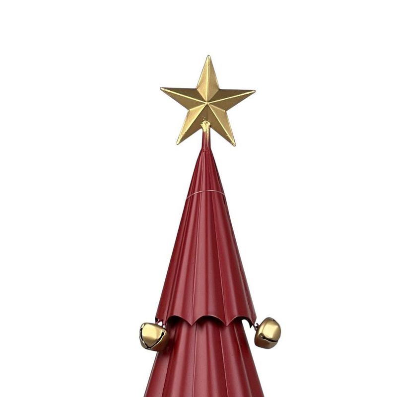 Árbol Decorativo Navideño Rojo con Esferas Doradas