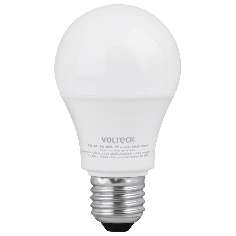 Bombilla LED A19 Base E27 de 9W Luz Fría 4 Unidades
