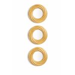 Set de 3 Espejos Circulares Dorados con Marco Enroscado