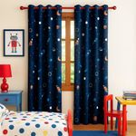 Set 2 Cortinas Neón Astronauta 97x213Cm