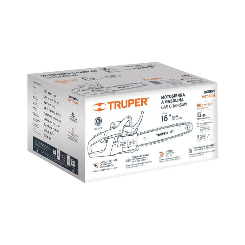 Motosierra a Gasolina 16 Plg 50 Cc Profesional