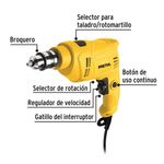 Rotomartillo Doméstico de 550 W Mandril de 3/8 plg