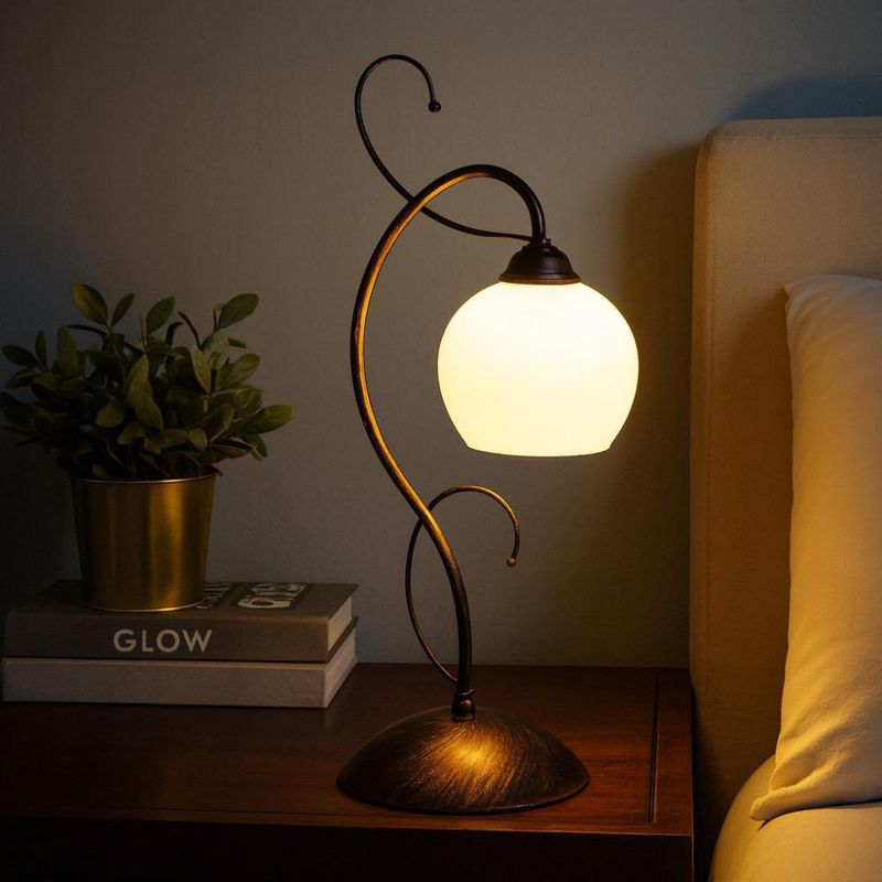 Lámpara de Mesa Base Bronce 1 Luz