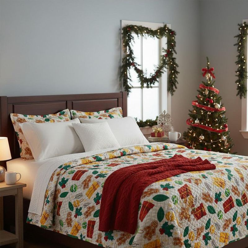 Set de Cubrecama Pinsonic Full Queen con Diseño de Galletas