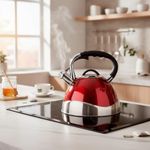 Tetera de Acero Inoxidable Roja con Cromo 3.2 L