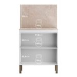 Gabinete Base Art con 2 Puertas Color Blanco y Castaño para Cocina de 80 cm