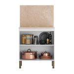 Gabinete Base Art con 2 Puertas Color Blanco y Castaño para Cocina de 80 cm
