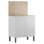 Gabinete Base Art con 2 Puertas Color Blanco y Castaño para Cocina de 80 cm