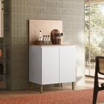 Gabinete Base Art con 2 Puertas Color Blanco y Castaño para Cocina de 80 cm