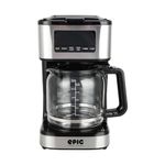 Cafetera Digital Programable con Jarra de Vidrio de 12 Tazas Color Negro