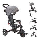 Triciclo Explorador Plegable 4 en 1 Gris
