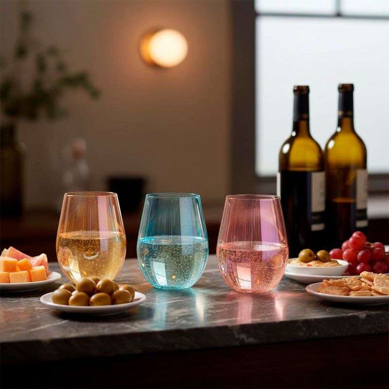 Vaso de Vidrio para Vino Colores Surtidos