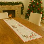 Camino de Mesa Navideño Muérdago Beige 40 x 135Cm