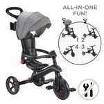 Triciclo Explorador Plegable 4 en 1 Gris