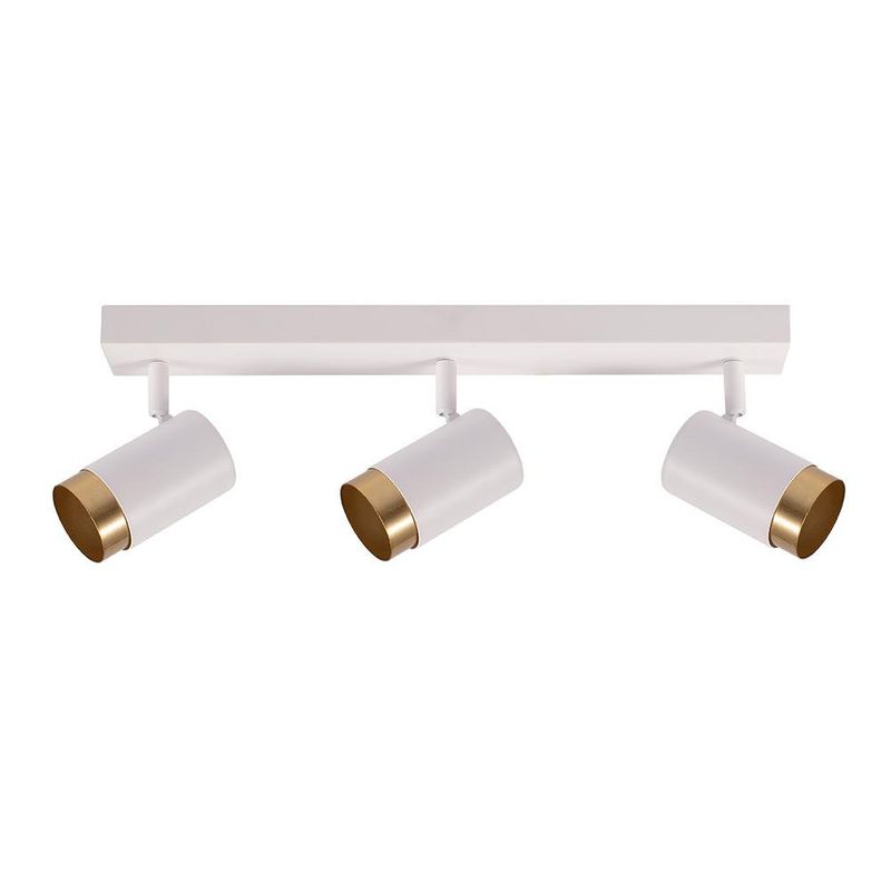Lámpara Spot de Techo con 3 Luces Blanca y Dorada