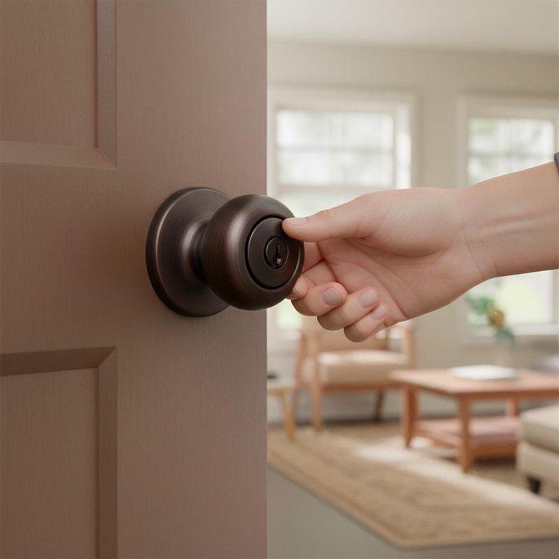 Chapa tipo Pomo Cove Bronce Mate para Dormitorio