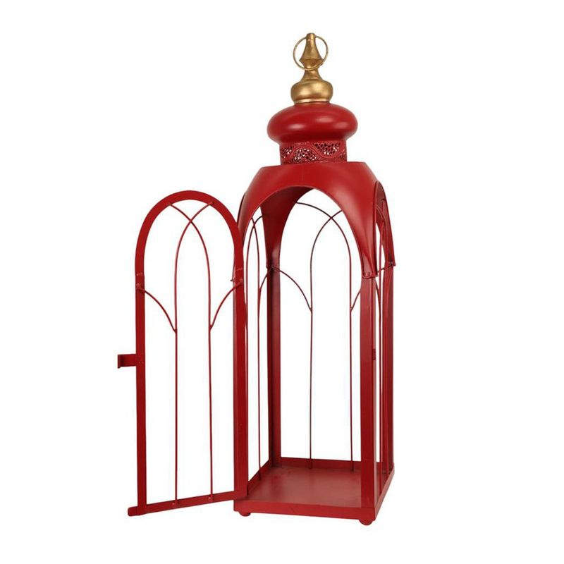 Farol Decorativo Navideño con Cúpula Dorada 78 Cm