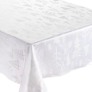 Mantel Rectangular Navideño Blanco 180 X 240 Cm