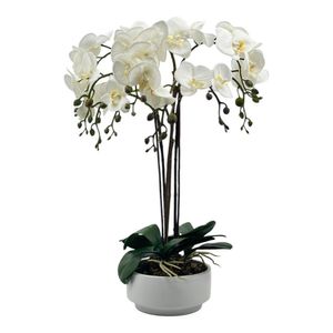 Orquídea Blanca Artificial en Maceta