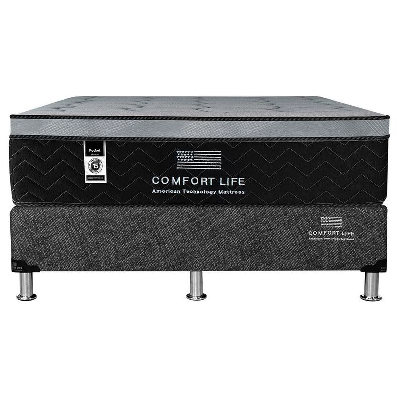 Set de Cama Colchón + Base Queen Pocket