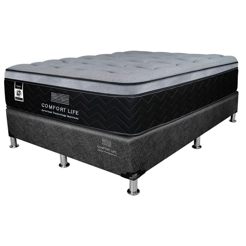 Set de Cama Colchón + Base Queen Pocket