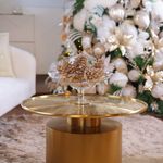 Frutero de Cristal con Base Dorada Decorativa