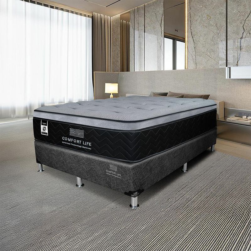 Set de Cama Colchón + Base Queen Pocket