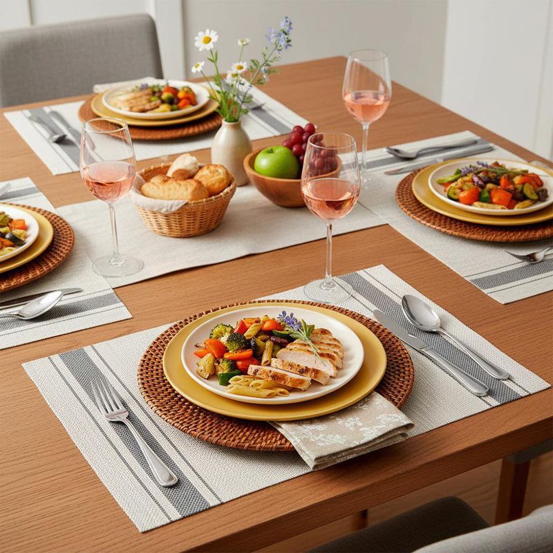 Individual Beige Linea Gris