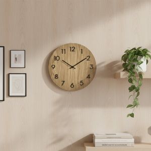 Reloj de Pared de Madera con Acabado Natural