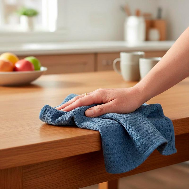 Set de 2 Toallas de Cocina Diseño Floral Azul