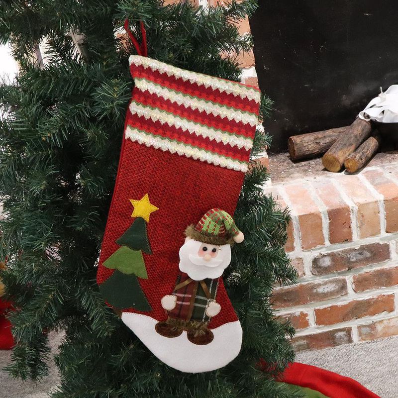 Bota Navideña Decorativa con Santa y Árbol