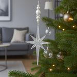 Adorno Estrella Transparente con Perlas