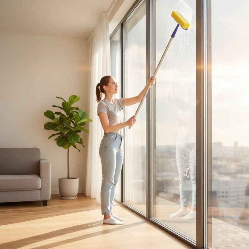 Limpiador de Goma con Esponja para Vidrios