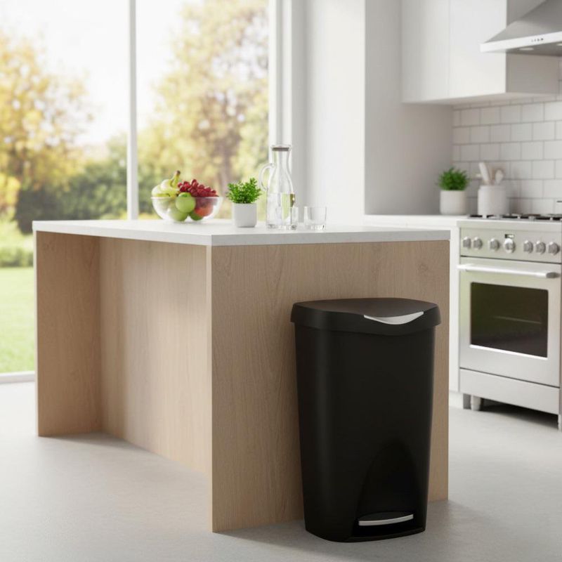 Bote de Basura de Plástico con Pedal Negro 50 L