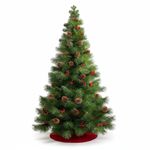 Árbol de Navidad Verde con Piñas y Frutos Rojos 3.66 Metros