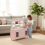 Cocina de Juguete Rosa con Cortinas