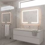 Espejo LED Rectangular 80 x 60 Cm con Luz Integrada