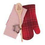 Set de 4 Piezas de Cocina Navideño Rojo