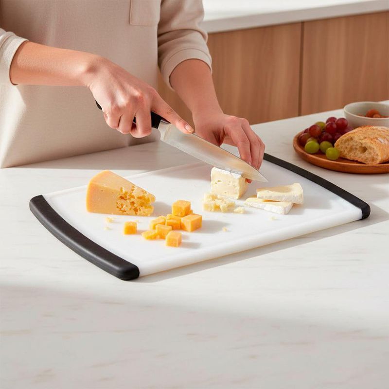 Tabla de Corte Antideslizante para Picar Blanca