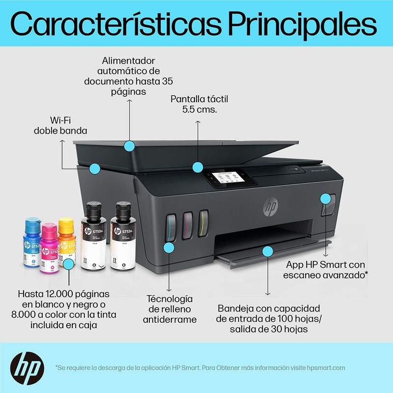 Impresora Multifuncional HP Smart Tank 530 (4SB24A)